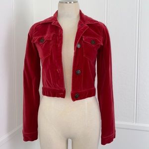twill twenty two jacket red velvet